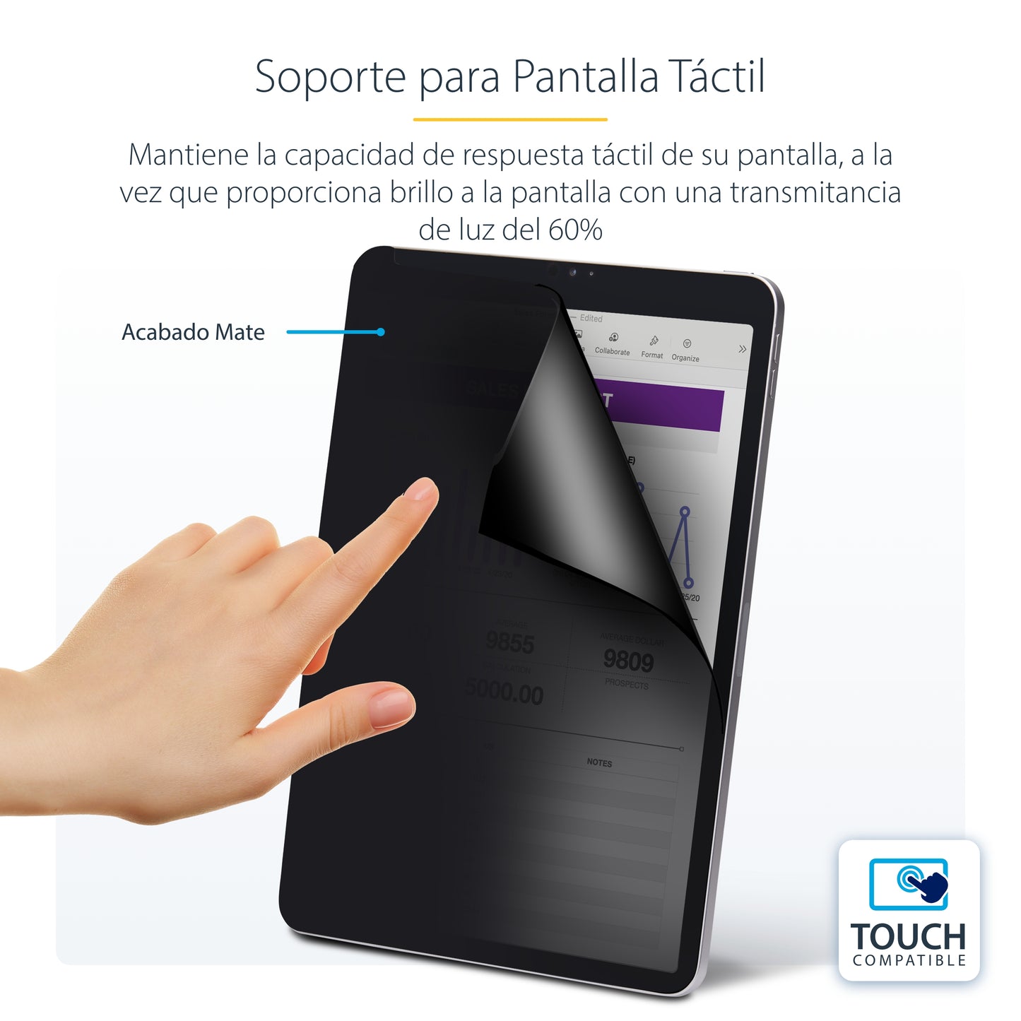 StarTech.com 129IP-PRIVACY-SCREEN filtro para monitor 32.8 cm (12.9") Tableta Filtro de privacidad para pantallas sin marco