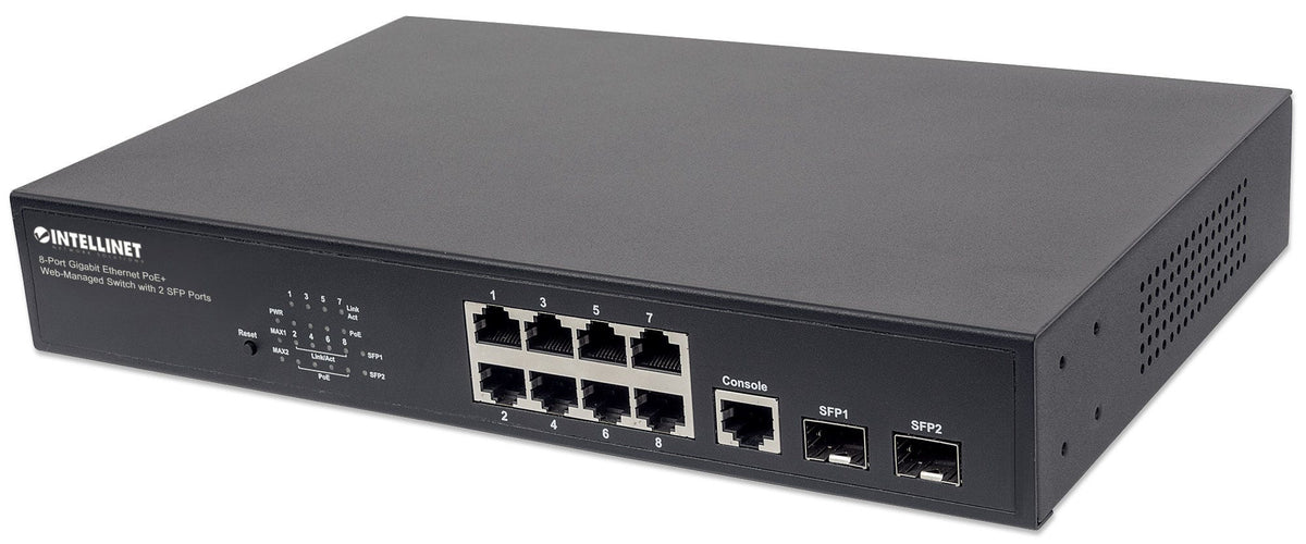 Intellinet 561167 dispositivo de redes Gestionado Gigabit Ethernet (10/100/1000) Energía sobre Ethernet (PoE) Negro