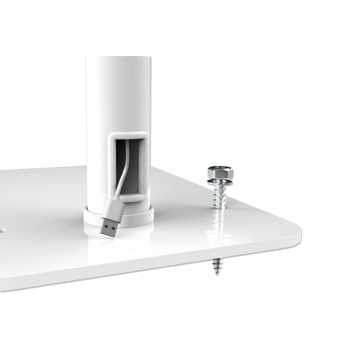 Soporte de Suelo Manhattan Antirrobo para Tablet/iPad 7.9" a 11" Altura 790 a 1190mm Color Blanco