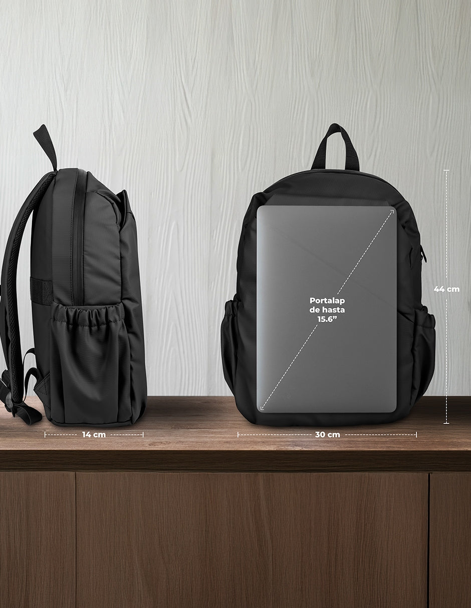 Mochila TechZone Style Negra para Laptops de 16 Múltiples Compartimientos Diseño Ideal para Uso Diario
