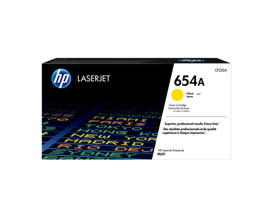 Tóner HP LaserJet 654A Amarillo