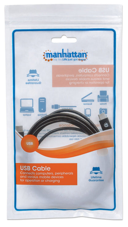 Cable Manhattan USB-C 2.0 Alta Velocidad 2m Color Negro