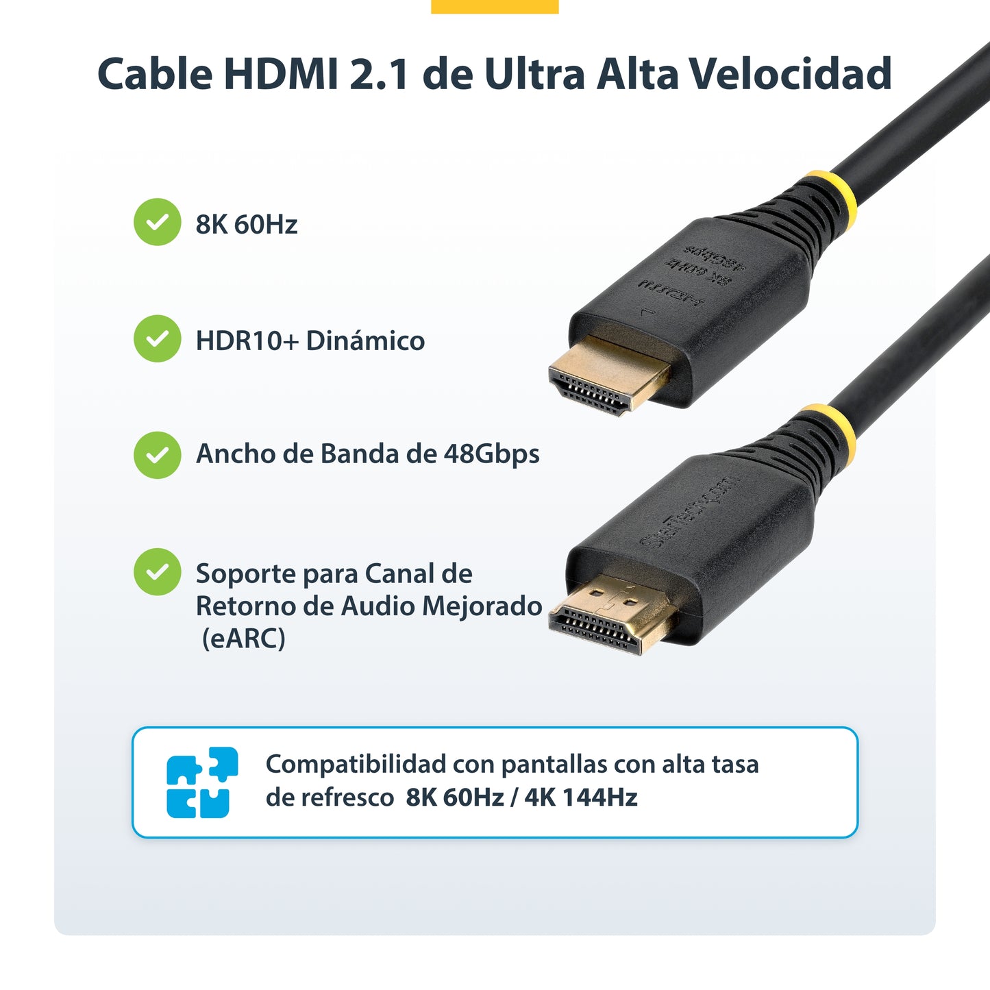 StarTech.com HDMI21-CBL-8K60-2M cable HDMI HDMI Tipo A (Estándar) Negro