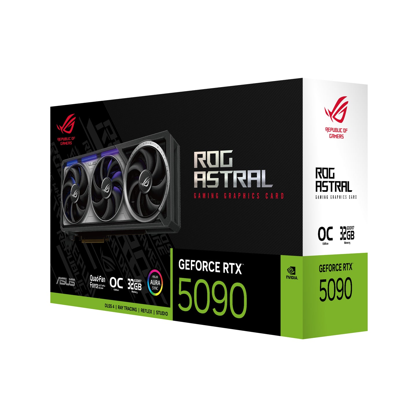 Tarjeta Video Asus ROG Astral GeForce RTX5090 OC 32GB Quad Fan ARGB GDDR7 PCIe 5.0 2xHDMI 3xDP
