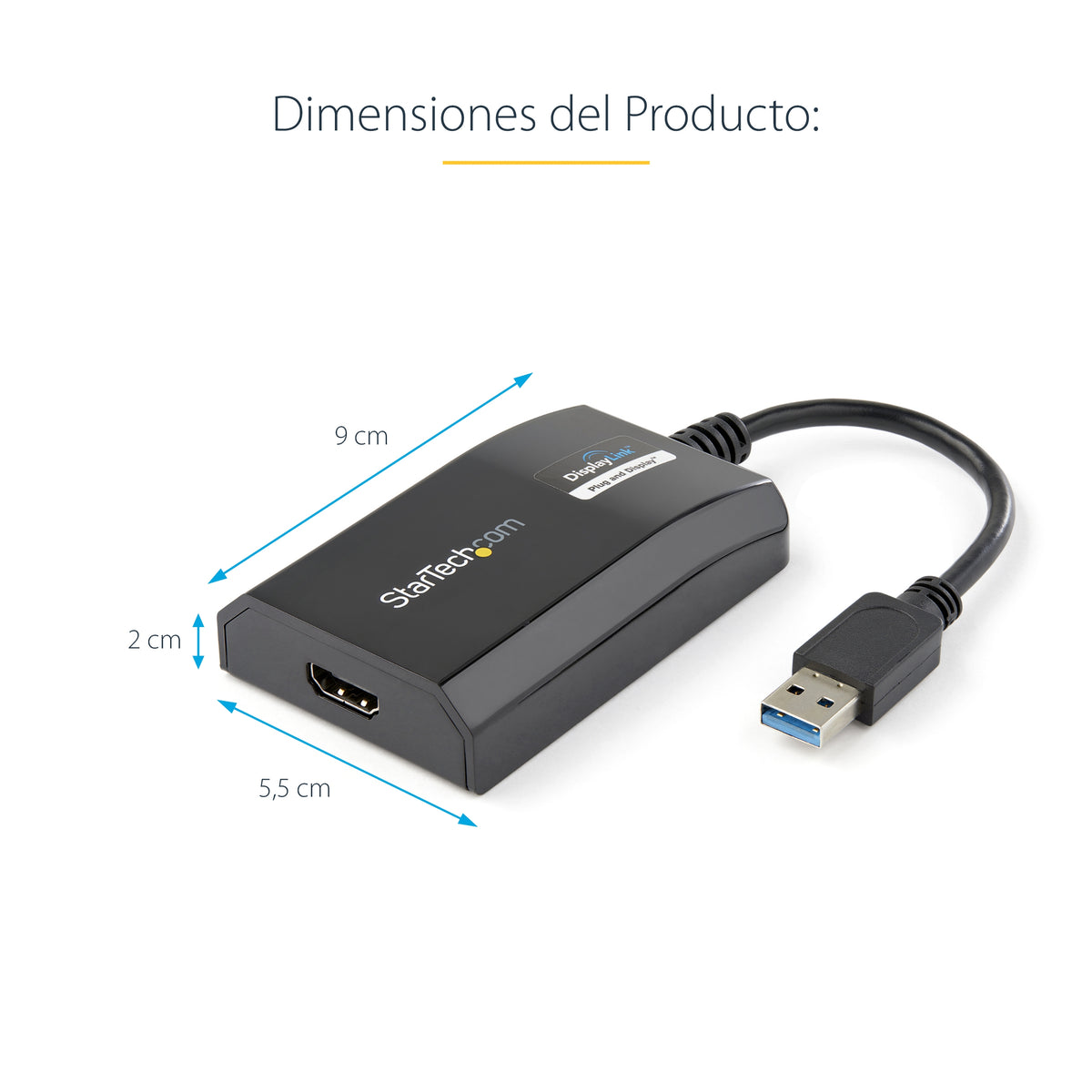 StarTech.com USB32HDPRO adaptador gráfico USB 1920 x 1200 Pixeles Negro