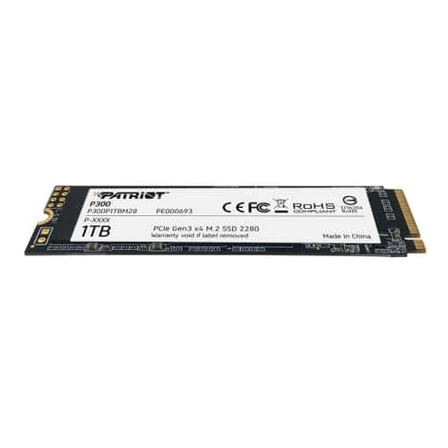 Unidad SSD Patriot M.2 1TB P300 PCIE 3.0 NVME 2280 423 MB/s Escritura 2100 MB/s Lectura