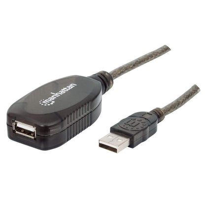 Cable Manhattan USB 2.0 Alta Velocidad Extensión Activa 10m Color Negro