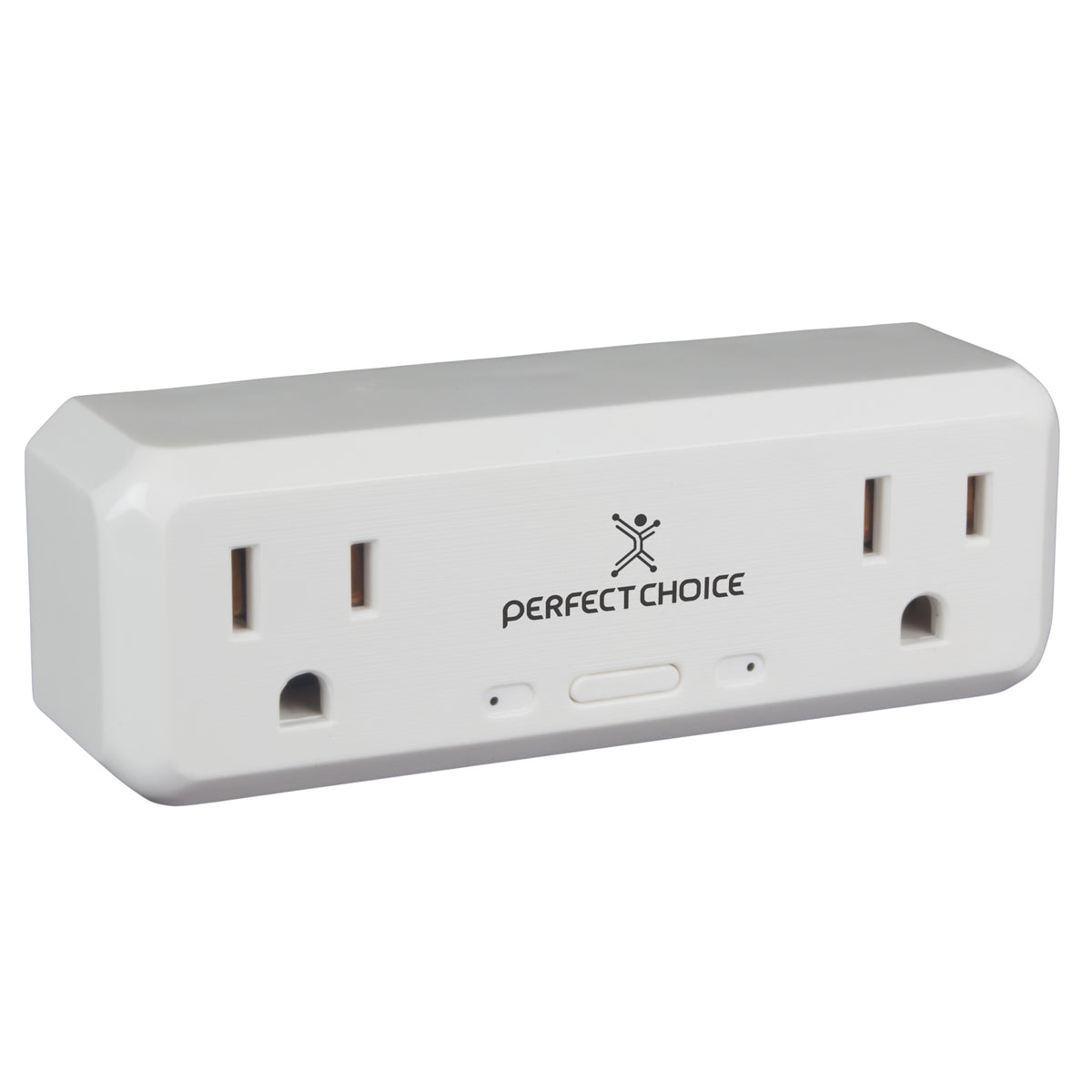 Enchufe inteligente doble Perfect Choice PC-108177, Wi-Fi 2.4 GHz, compatible con asistentes virtuales, blanco