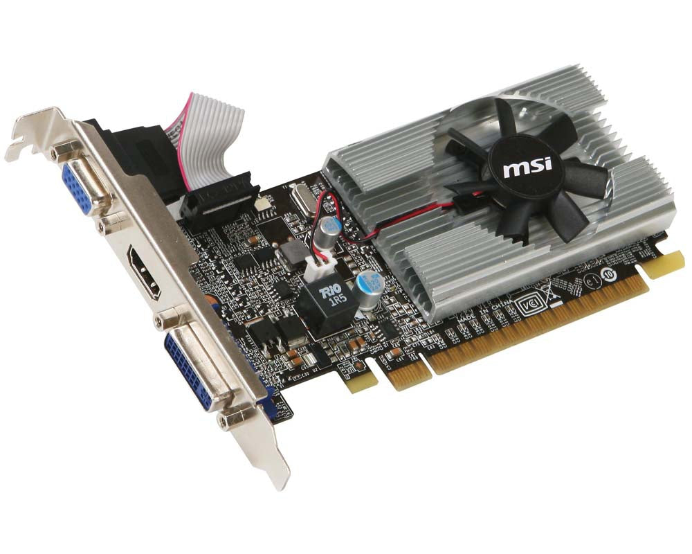 Tarjeta de Video GeForce MSI N210 1GB Single Fan DDR3 PCIe 2.0 64 bits 1xHDMI 1xD-Sub 1-DVI