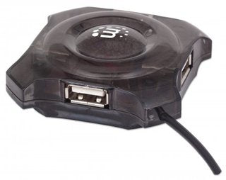Manhattan 162272 nodo concentrador 12 Mbit/s Negro, Transparente