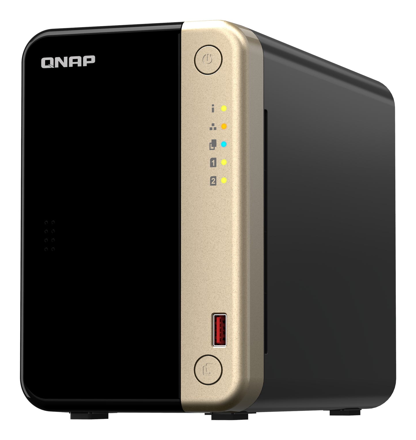 QNAP TS-264 NAS Tower Intel® Celeron® N5095 8 GB 0 TB QNAP Turbo System Negro, Oro