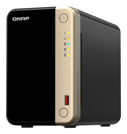 QNAP TS-264 NAS Tower Intel® Celeron® N5095 8 GB 0 TB QNAP Turbo System Negro, Oro