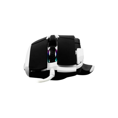 Mouse Game Factor MOG602 Click Láser Pixart 3370 19000 dpi 8 Botones Iluminación RGB Color Negro