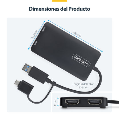 StarTech.com 107B-USB-HDMI adaptador gráfico USB 3840 x 2160 Pixeles Gris