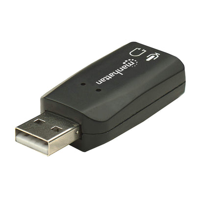 Adaptador Manhattan Sonido 5.1 Estéreo USB Alta Velocidad Color Negro