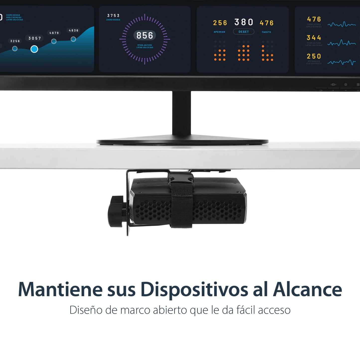 StarTech.com ACCSMNT soporte para CPU Soporte para CPU montado en soporte de monitor Negro