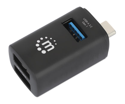 Manhattan 180993 nodo concentrador USB 3.2 Gen 1 (3.1 Gen 1) Type-C 5000 Mbit/s Negro
