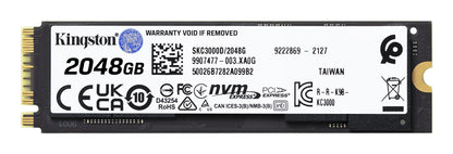 Unidad de Estado Sólido SSD Kingston KC3000 PCIe 4.0 NVMe M.2 SSD 2048GB Color Negro