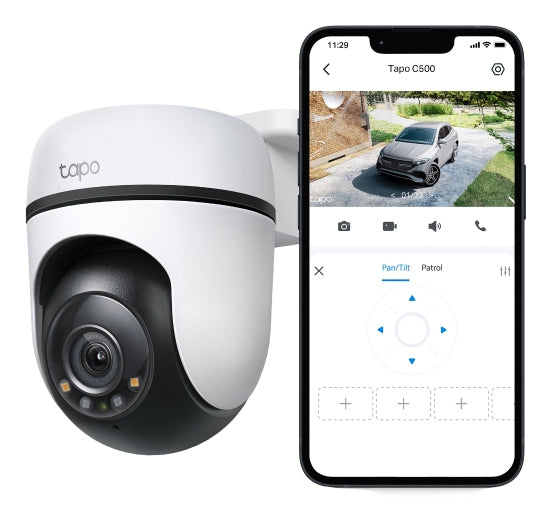 Cámara de Seguridad Tapo de Tp-link para exterior con rotación 360° y vion nocturna de 30 ft