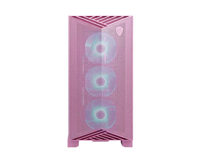 Gabinete MSI MPG GUNGNIR 212R PZ PINK Torre Media ATX 4 Ventiladores RGB Vidrio Templado Rosa