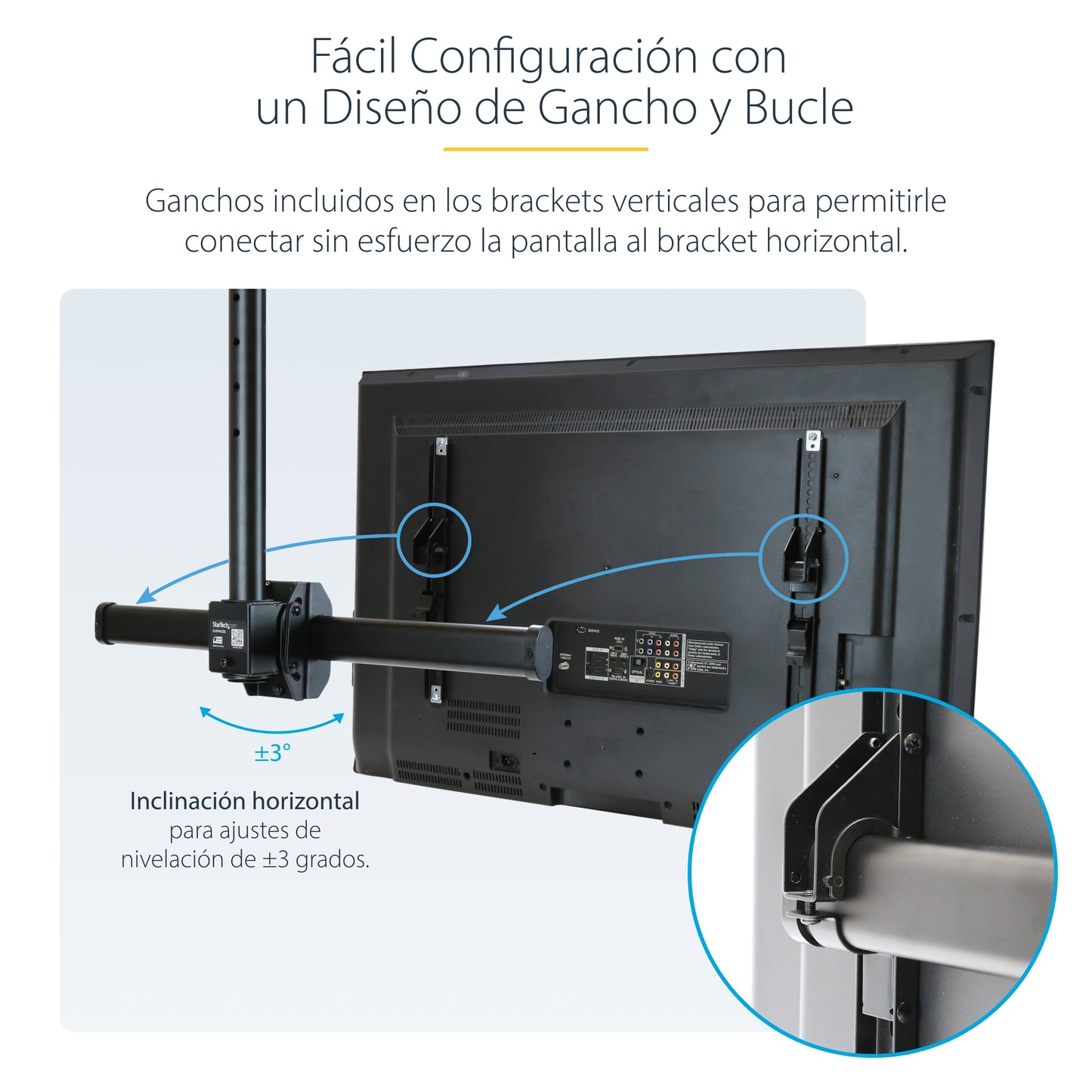 StarTech.com FPCEILPTBLP soporte para pantalla de señalización 190.5 cm (75") Negro
