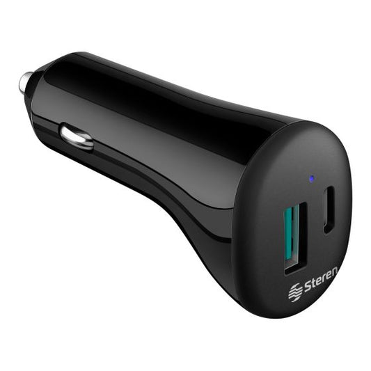 CARGADOR STEREN USB A Y USB C CON PD Y QC