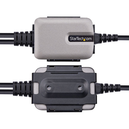 StarTech.com 2P1FFC-USB-SERIAL cambiadores de género de cables USB-A 2 x DB-9 RS-232 Negro, Gris