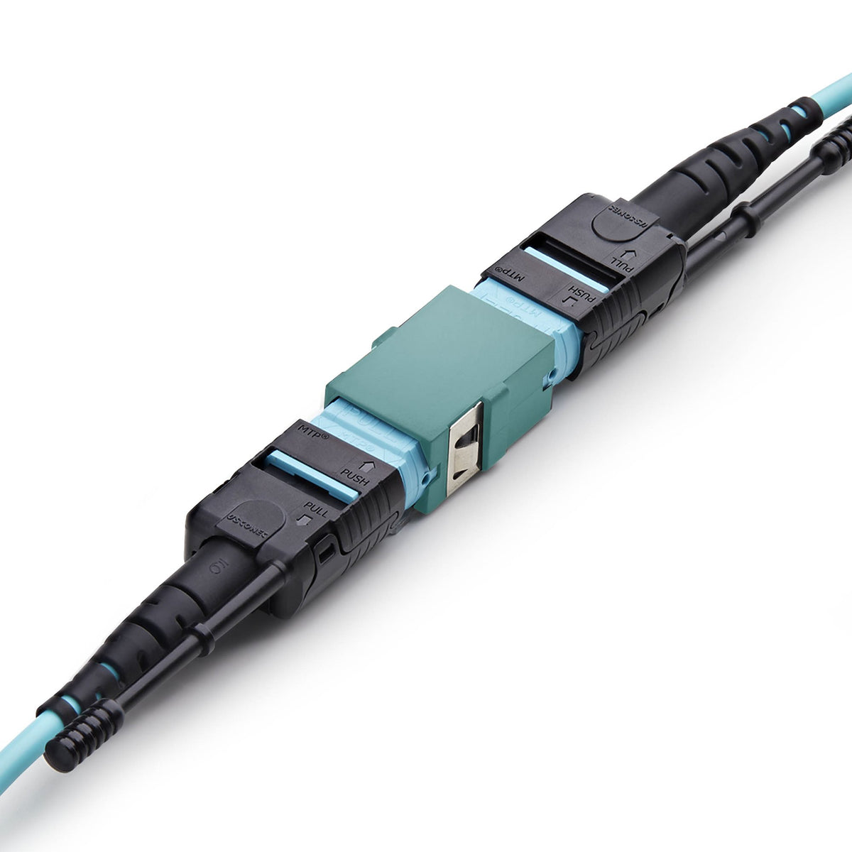 StarTech.com MPOSMAPCAQCOUPLER adaptador de fibra óptica MPO/MTP 1 pieza(s) Color aguamarina, Negro