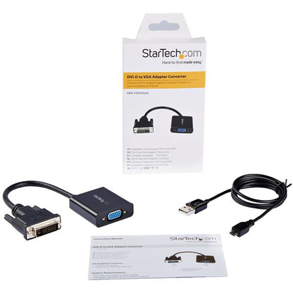 StarTech.com DVI2VGAE adaptador de cable de vídeo 0.19 m Negro