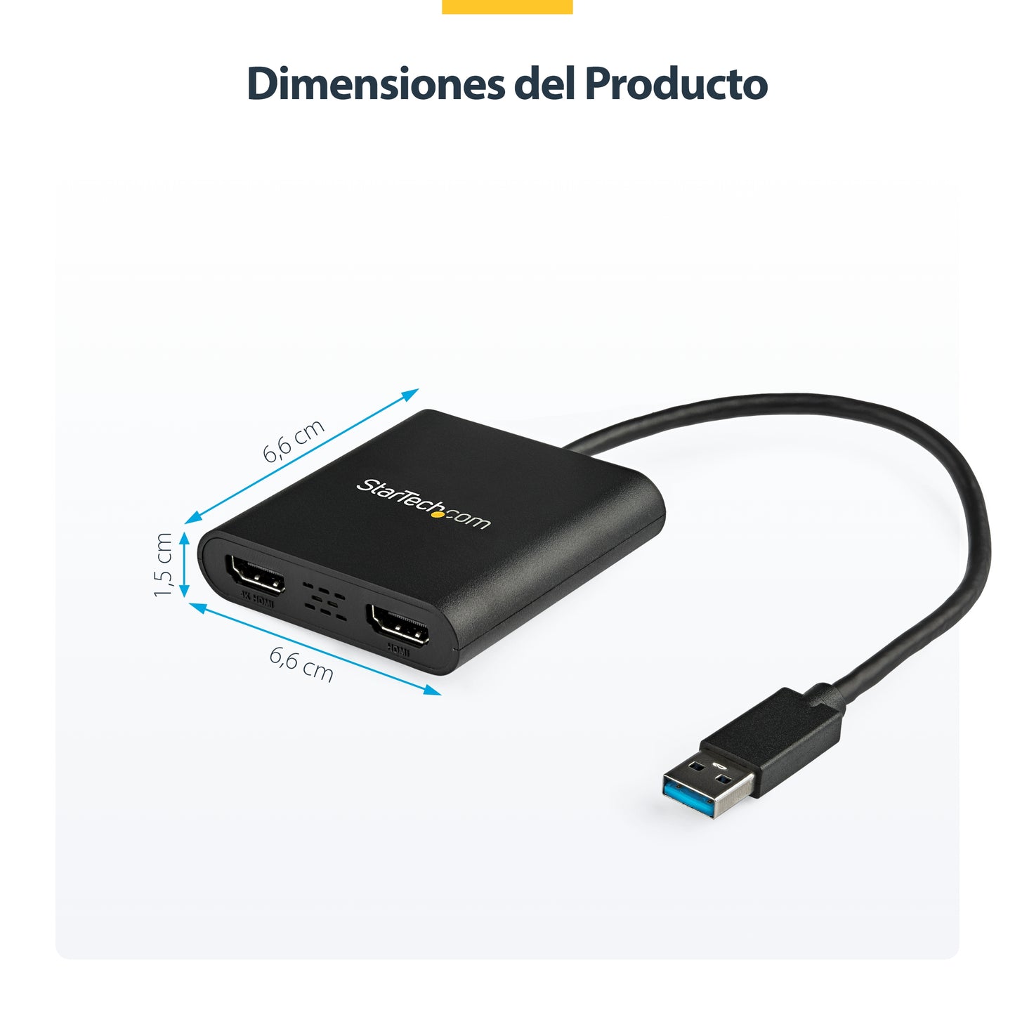 StarTech.com USB32HD2 adaptador gráfico USB 3840 x 2160 Pixeles Negro