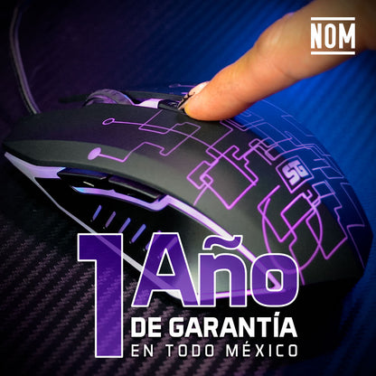 Kit Teclado y Mouse Vorago Start The Game Retroiluminado USB