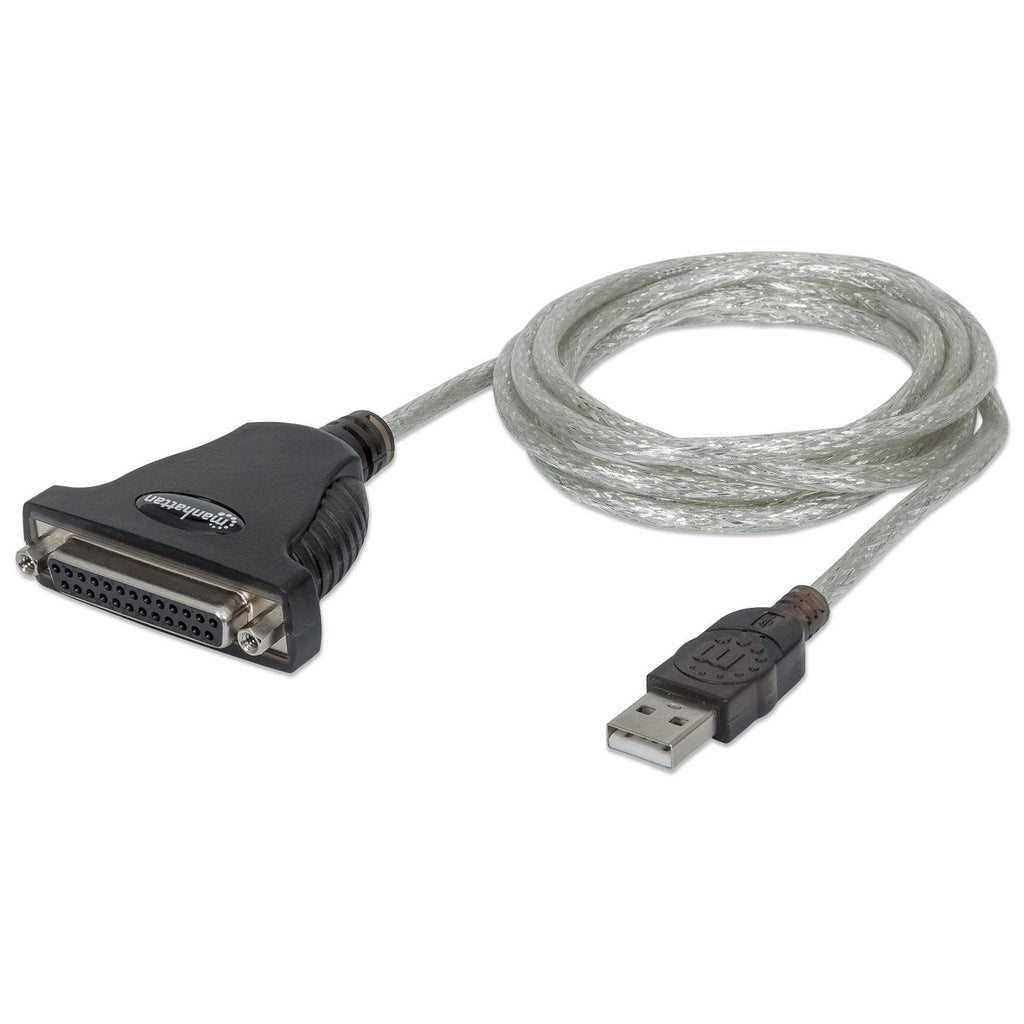 Manhattan 336581 cable paralelo Negro, Plata 1.8 m