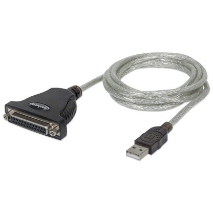 Manhattan 336581 cable paralelo Negro, Plata 1.8 m