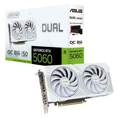 Tarjeta de Video ASUS NVIDIA GeForce RTX 5060 8GB 128-bit GDDR7 PCI Express 5.0 Blanco