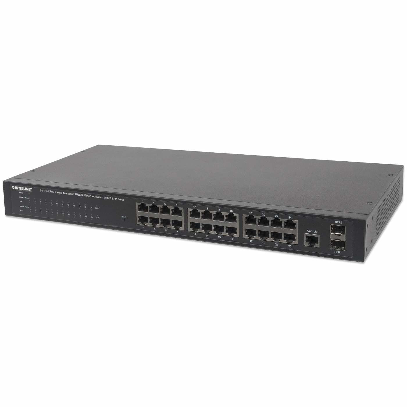 Intellinet 560559 dispositivo de redes Gestionado Gigabit Ethernet (10/100/1000) Energía sobre Ethernet (PoE) Negro