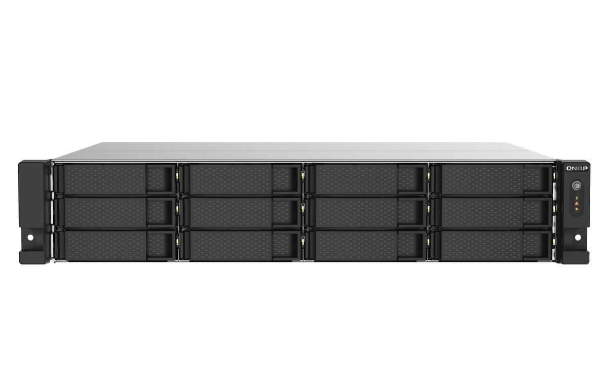 QNAP TS-1273AU-RP-8G NAS Bastidor (2U) Ryzen Embedded V1500B 8 GB DDR4 0 TB QNAP QTS Aluminio, Negro