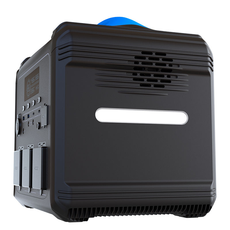 Generador Elétrico Portátil Forza FPP-T1200 1200W Tomas 3CA/8CC 3.75V 2 Ventiladores Pantalla LCD Panel de Control Integrado