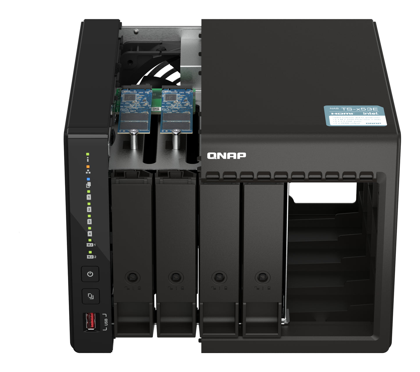QNAP TS-453E NAS Tower Intel® Celeron® J6412 8 GB 0 TB QNAP Turbo System Negro