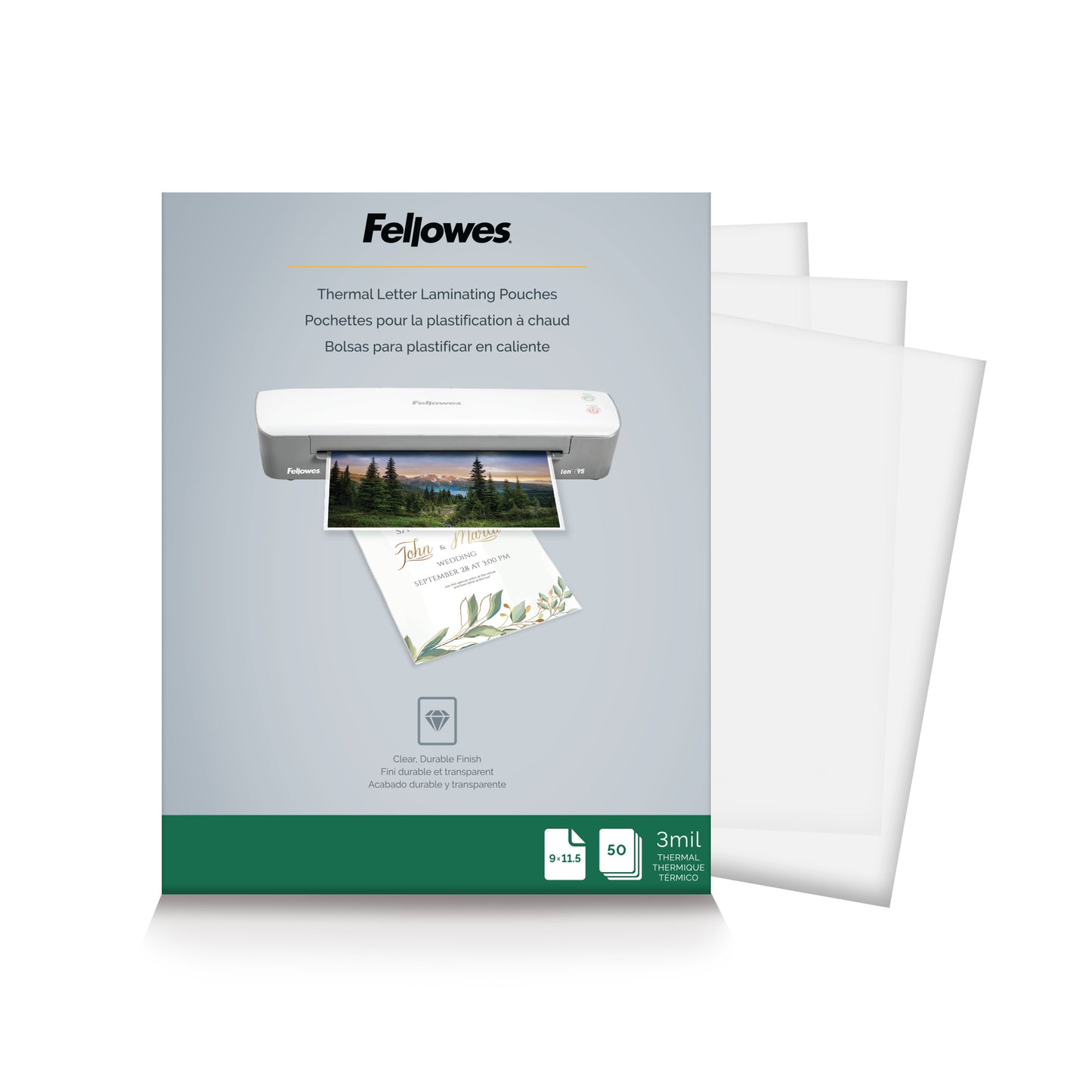 Mica Térmica Fellowes Tamaño Carta 3 Milésimas C/50 piezas