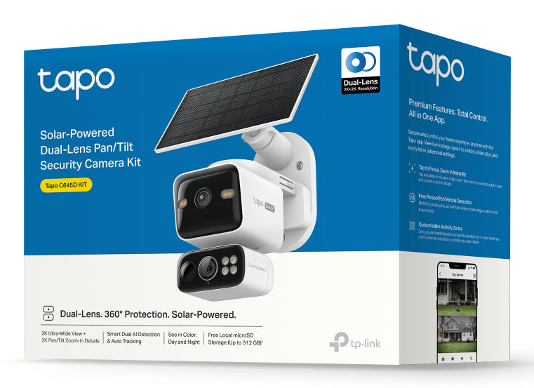 TP-Link Tapo C645D KIT Cámara de seguridad IP Exterior 2304 x 1296 Pixeles Techo/pared/Tubo