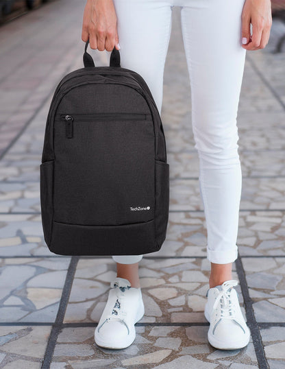 Mochila TechZone Easy Lite Negro con Compartimiento para Laptop de 15.6"