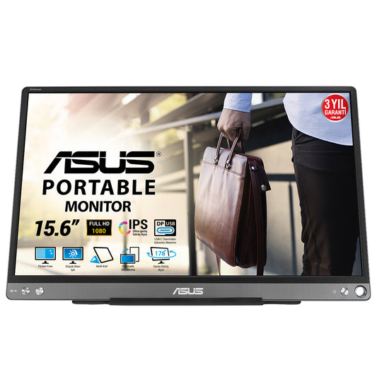 Monitor Asus 15.6" Portátil ZenScreen MB16ACE IPS FHD 1920x1080 1xUSB-C 5ms GTG 60Hz Color Gris