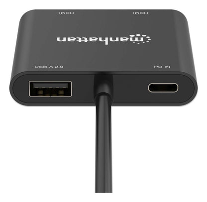 Convertidor USB-C Manhattan a HDMI 2 puertos 4K - MST