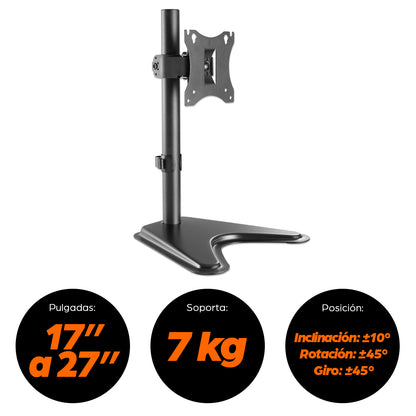Manhattan 462037 soporte para pantalla plana 68.6 cm (27") Escritorio Negro