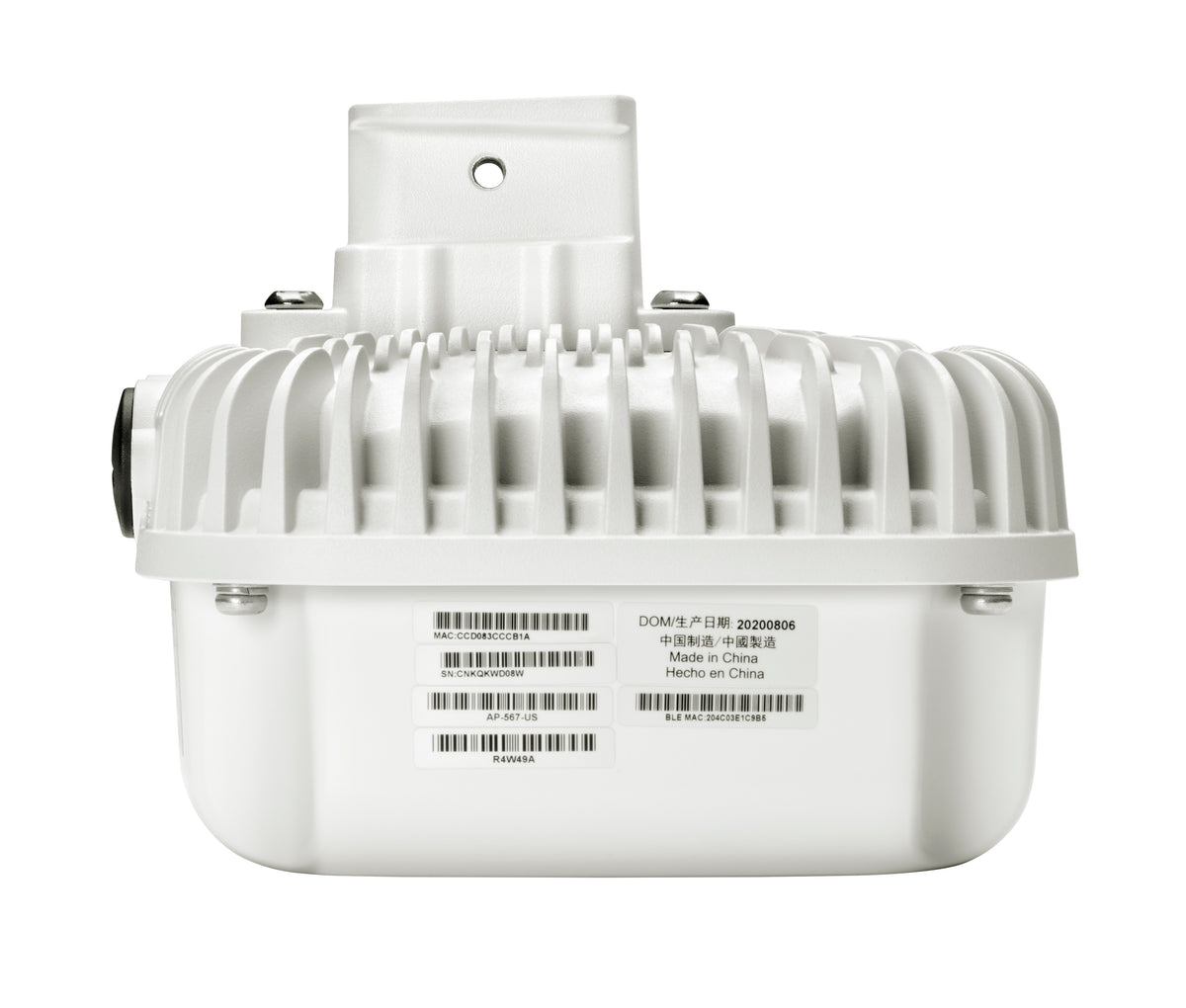 Punto de acceso para exterior HPE Aruba Networking AP-565 Wi-Fi 6, doble banda 2x2, antenas omni