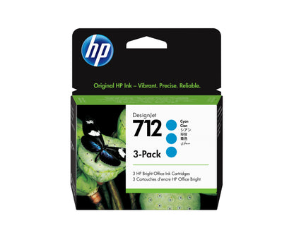 Tinta HP LF DesignJet 712 3 Pack 29ml Color Cian