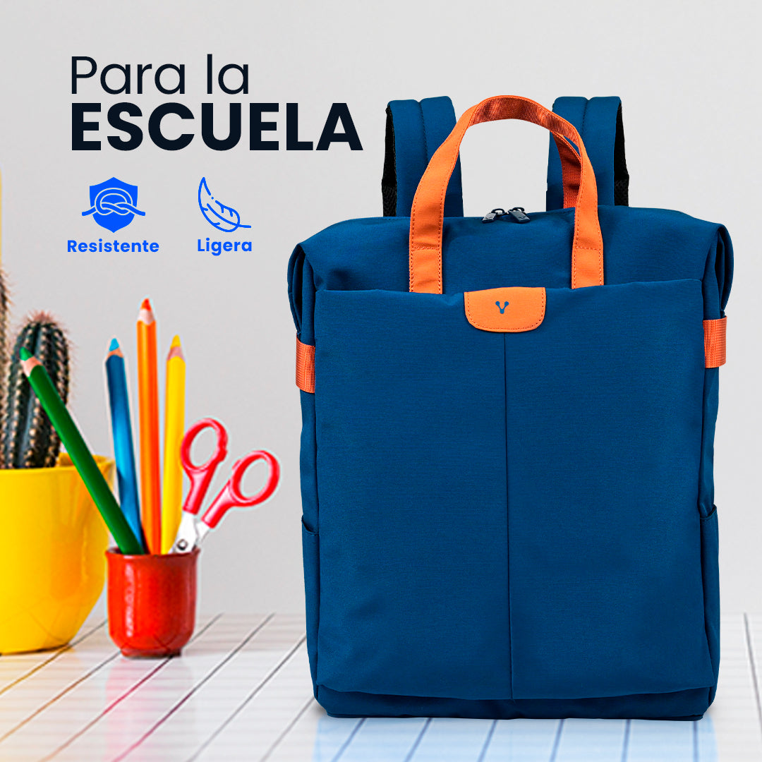 MOCHILA VORAGO BP-301 VINTAGE DOBLE USO LAPTOP 15.6 AZUL