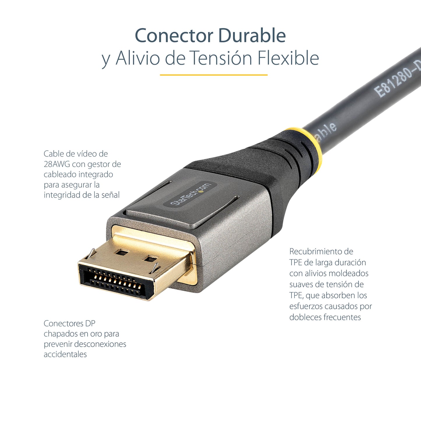 StarTech.com DP14VMM5M cable DisplayPort Gris, Negro