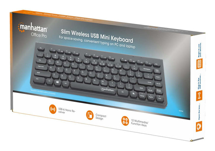 Teclado Chocolate Inalambrico Manhattan 2.4G Negro