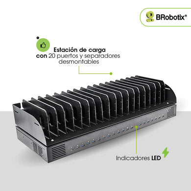 BRobotix 406849 cargador de dispositivo móvil Universal Negro Carga rápida Interior